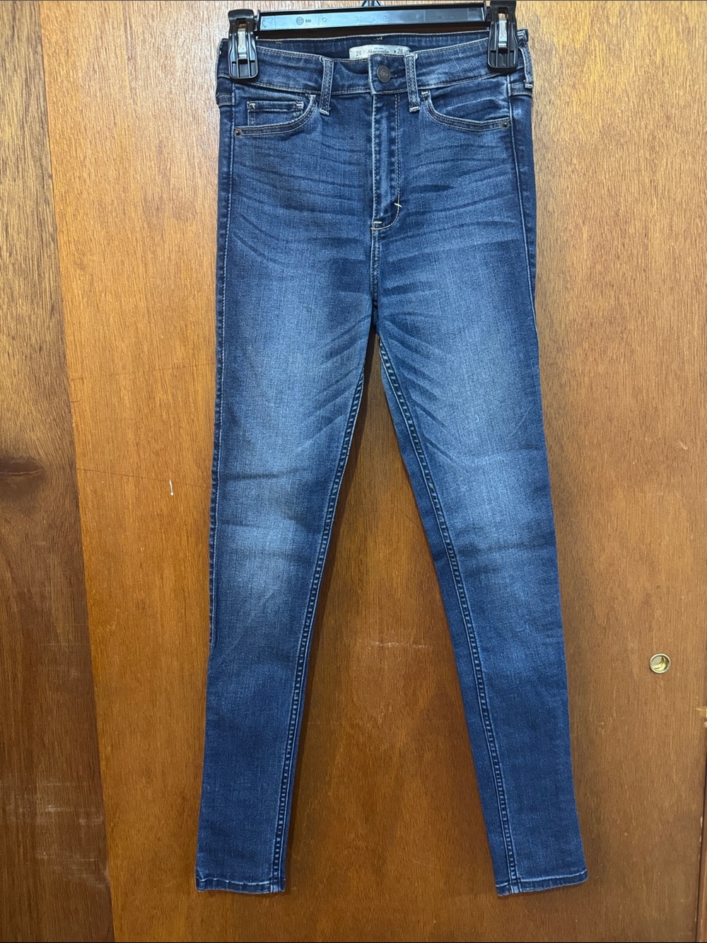 Abercrombie & Fitch Women's Dark Blue Skinny Jeans